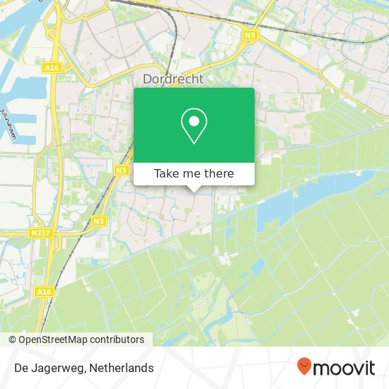 De Jagerweg, De Jagerweg, 3328 Dordrecht, Nederland map