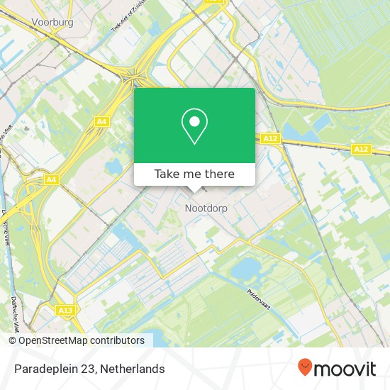 Paradeplein 23, 2632 GG Nootdorp Karte