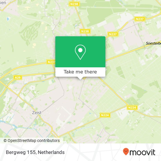 Bergweg 155, 3707 AC Zeist Karte