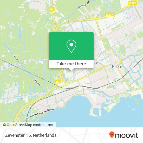 Zevenster 15, 1625 MD Hoorn Karte