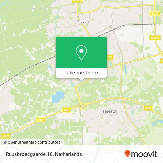 Ruusbroecgaarde 18, Ruusbroecgaarde 18, 5343 JG Oss, Nederland map