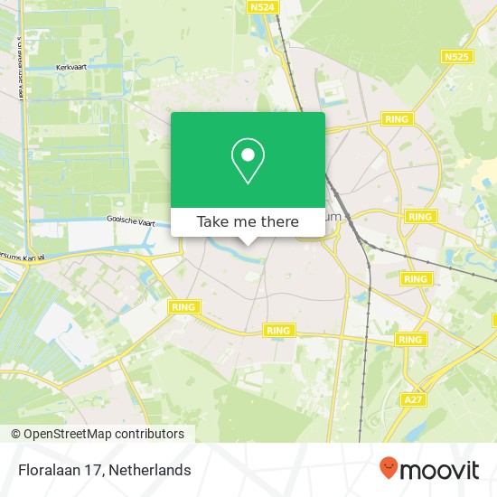 Floralaan 17, 1211 JT Hilversum map