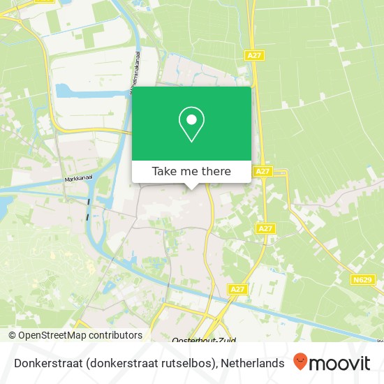 Donkerstraat (donkerstraat rutselbos), 4901 MD Oosterhout map