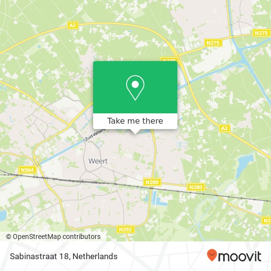 Sabinastraat 18, Sabinastraat 18, 6004 JE Weert, Nederland map