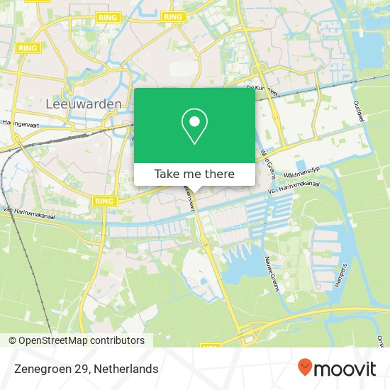 Zenegroen 29, 8935 KA Leeuwarden Karte