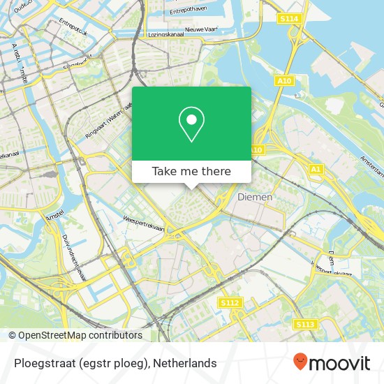 Ploegstraat (egstr ploeg), 1097 SW Amsterdam map