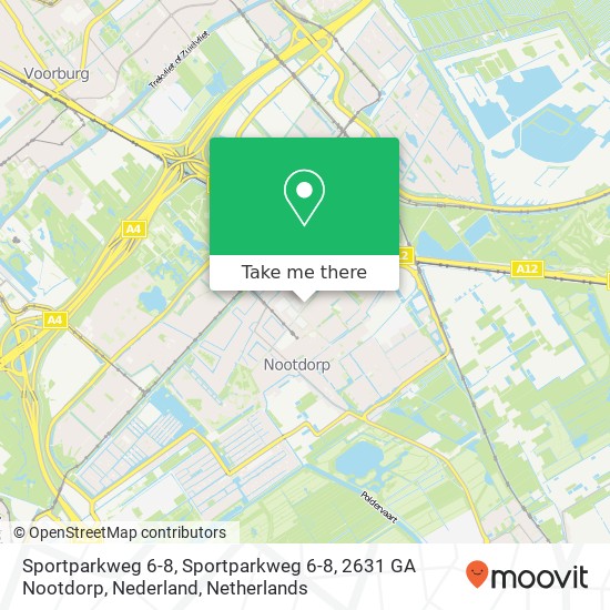 Sportparkweg 6-8, Sportparkweg 6-8, 2631 GA Nootdorp, Nederland map