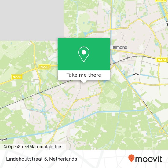 Lindehoutstraat 5, 5706 VX Helmond map