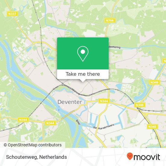 Schoutenweg, Schoutenweg, Deventer, Nederland Karte