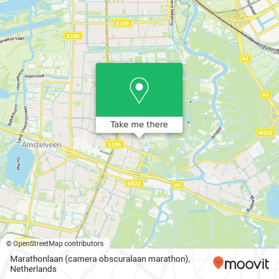 Marathonlaan (camera obscuralaan marathon), 1183 JV Amstelveen map