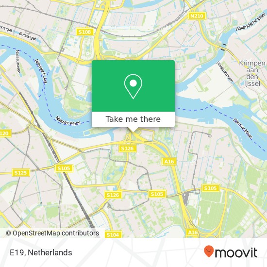 E19, 3077 Rotterdam map