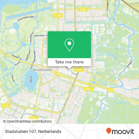 Stadstuinen 107, 1181 VT Amstelveen map