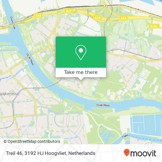 Treil 46, 3192 HJ Hoogvliet Karte