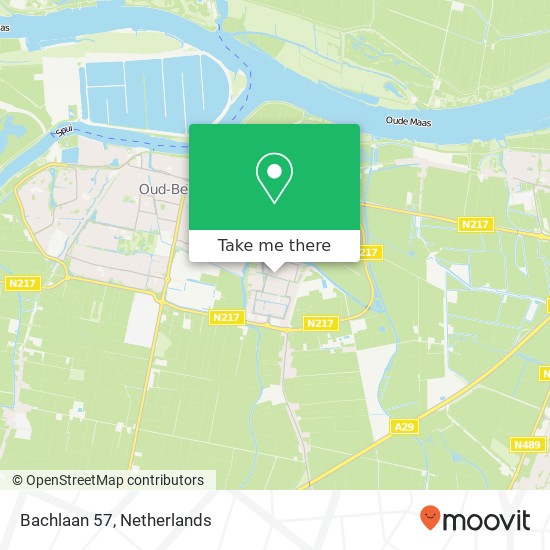 Bachlaan 57, Bachlaan 57, 3261 WB Oud-Beijerland, Nederland map