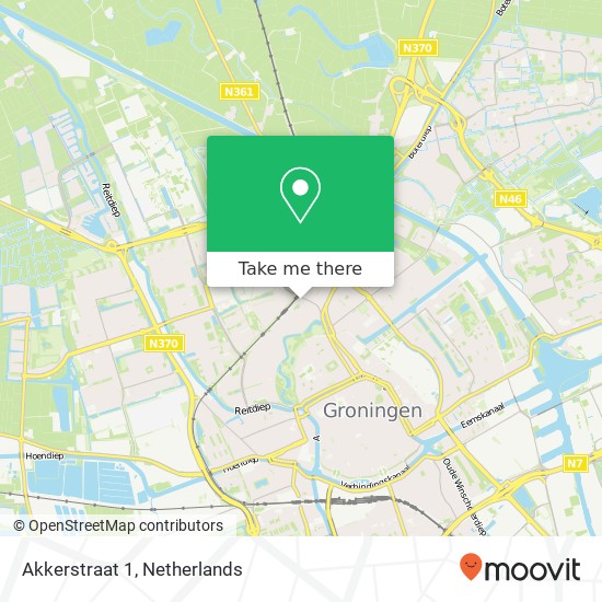 Akkerstraat 1, 9717 KG Groningen Karte
