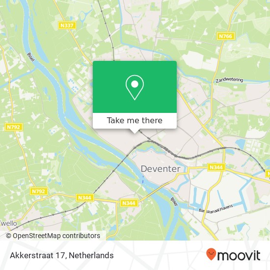 Akkerstraat 17, 7412 XD Deventer map