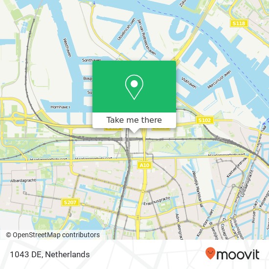 1043 DE, 1043 DE Amsterdam, Nederland map