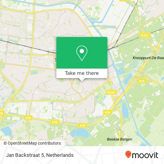 Jan Backstraat 5, 5021 CP Tilburg map