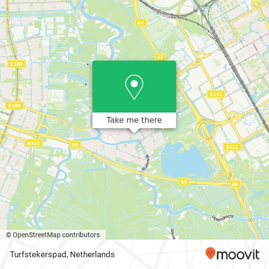 Turfstekerspad, 1191 GP Ouderkerk aan de Amstel Karte