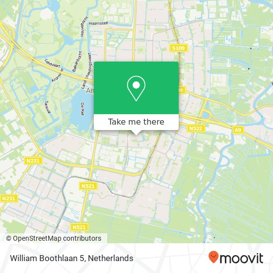 William Boothlaan 5, 1185 NN Amstelveen map