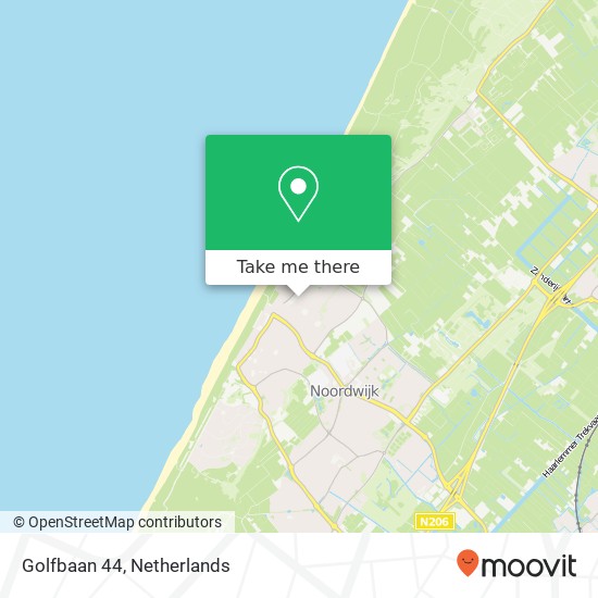 Golfbaan 44, Golfbaan 44, 2202 TD Noordwijk, Nederland Karte