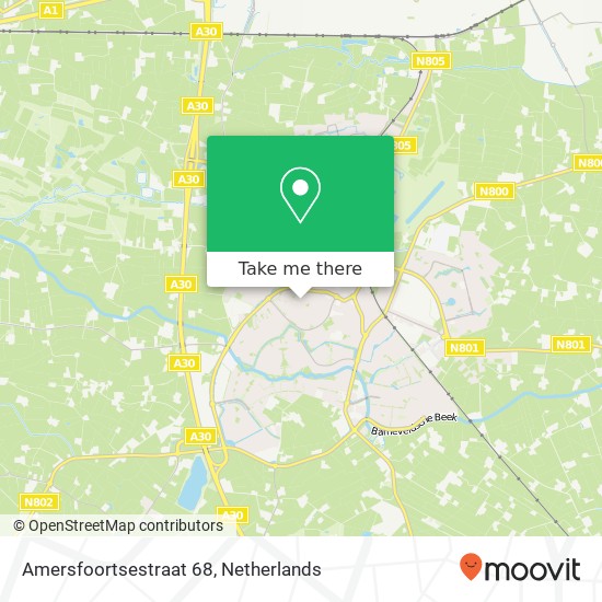 Amersfoortsestraat 68, 3772 CK Barneveld map