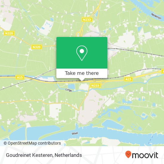 Goudreinet Kesteren, A15 map