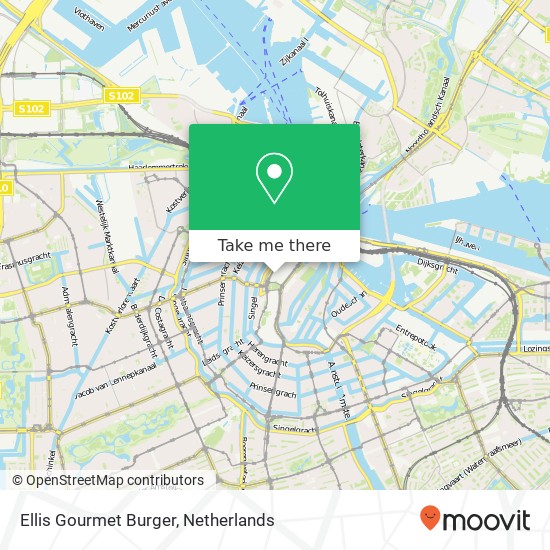 Ellis Gourmet Burger, Gravenstraat 20 map