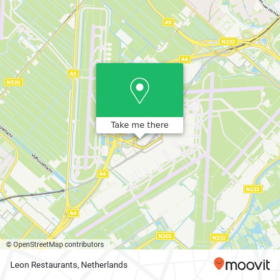 Leon Restaurants, Schiphol Boulevard map