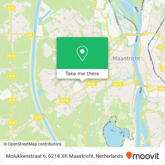 Molukkenstraat 6, 6214 XK Maastricht Karte