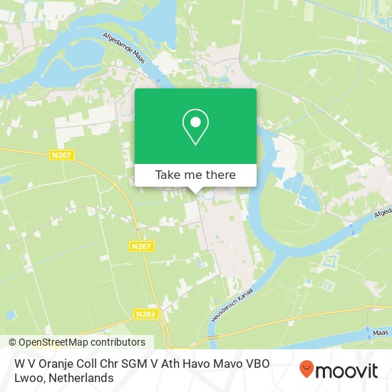 W V Oranje Coll Chr SGM V Ath Havo Mavo VBO Lwoo, Perzikstraat map