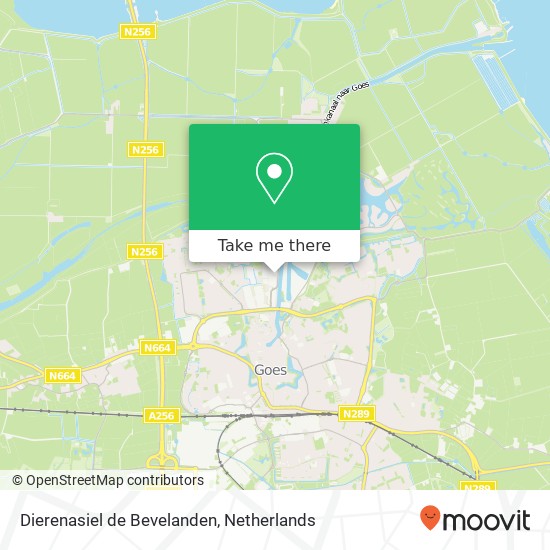 Dierenasiel de Bevelanden, Westhavendijk 140 map