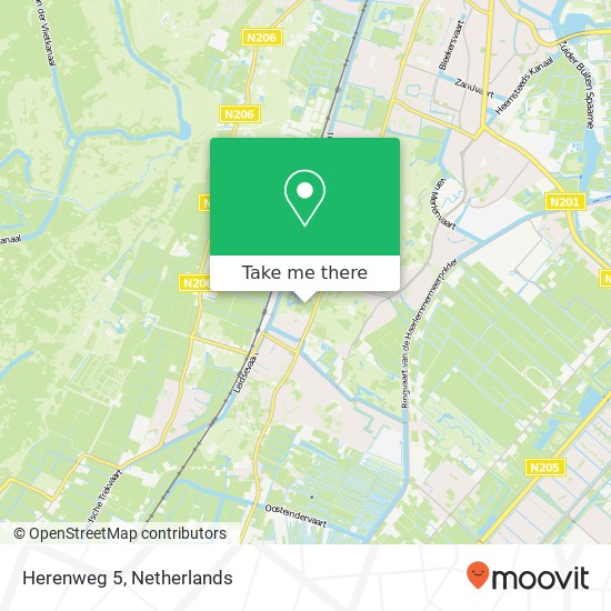 Herenweg 5, 2105 MB Heemstede map