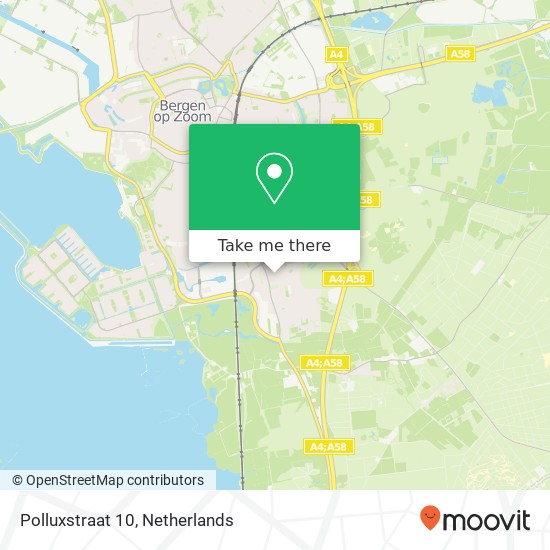 Polluxstraat 10, 4625 CD Bergen op Zoom map