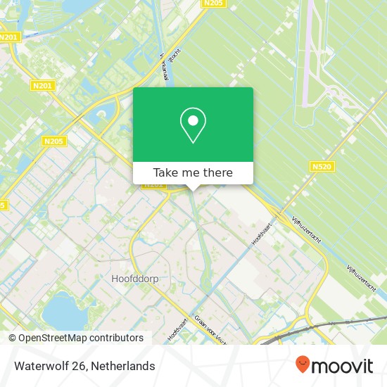 Waterwolf 26, Waterwolf 26, 2131 HR Hoofddorp, Nederland Karte