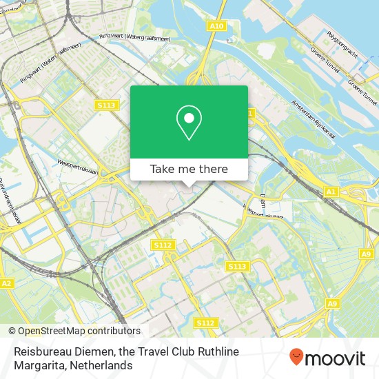 Reisbureau Diemen, the Travel Club Ruthline Margarita map