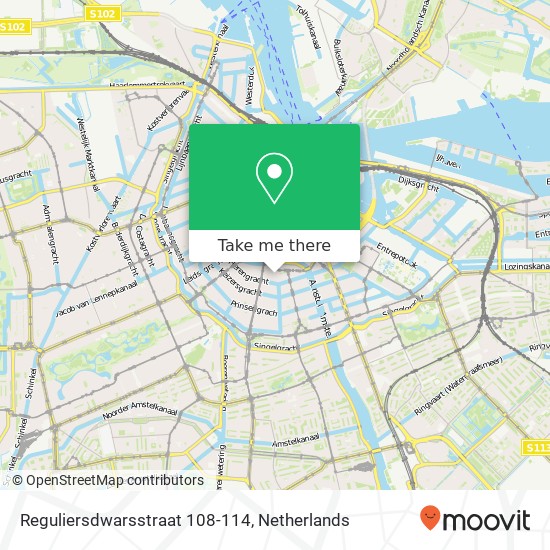 Reguliersdwarsstraat 108-114, Reguliersdwarsstraat 108-114, 1017 BN Amsterdam, Nederland Karte