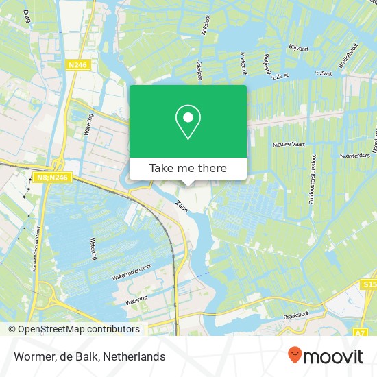 Wormer, de Balk map