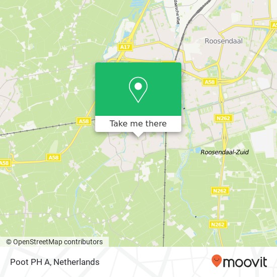 Poot PH A, Tolbergcentrum 1A map