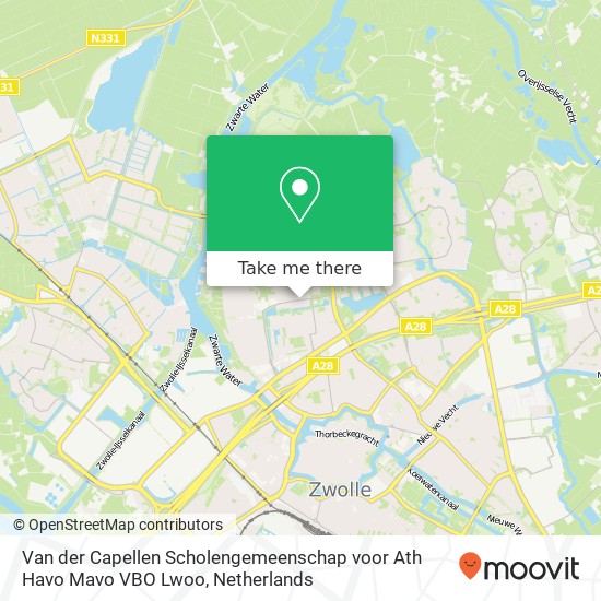 Van der Capellen Scholengemeenschap voor Ath Havo Mavo VBO Lwoo, Bachlaan Karte