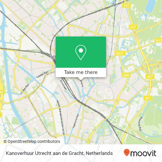 Kanoverhuur Utrecht aan de Gracht map