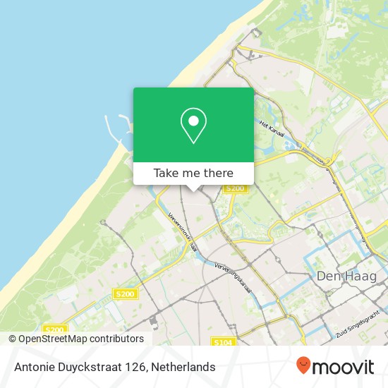 Antonie Duyckstraat 126, Antonie Duyckstraat 126, 2582 TR Den Haag, Nederland Karte