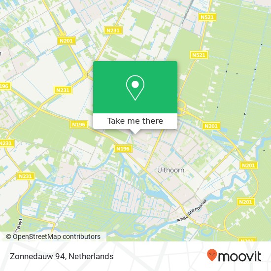 Zonnedauw 94, 1422 PP Uithoorn map