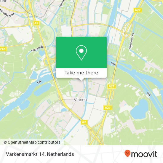 Varkensmarkt 14, 4132 BB Vianen map