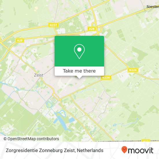 Zorgresidentie Zonneburg Zeist, Prins Hendriklaan map