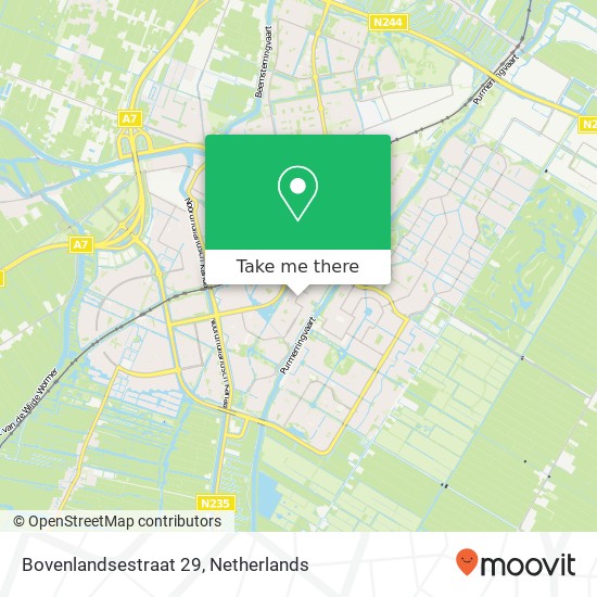 Bovenlandsestraat 29, 1441 NV Purmerend Karte