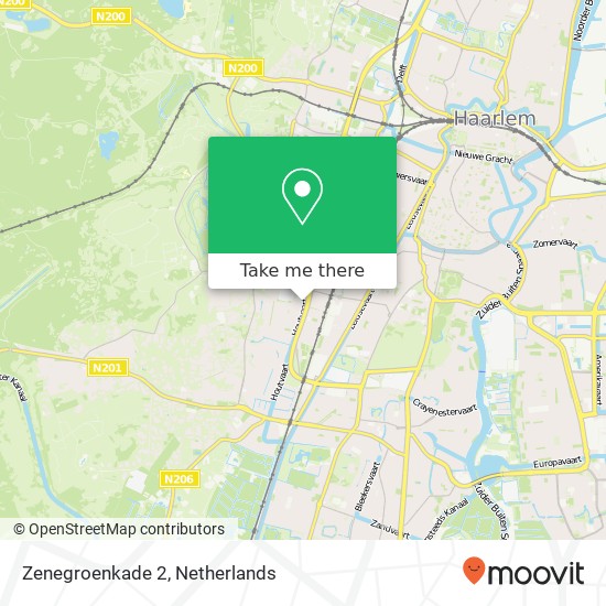 Zenegroenkade 2, 2015 KV Haarlem map
