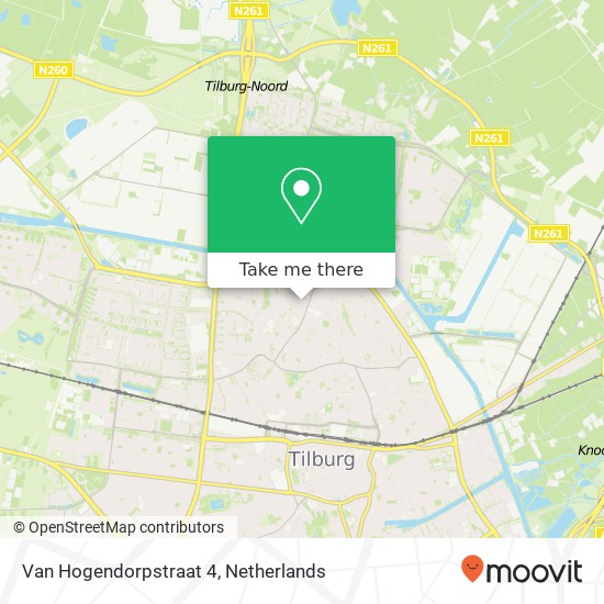 Van Hogendorpstraat 4, 5046 LD Tilburg map