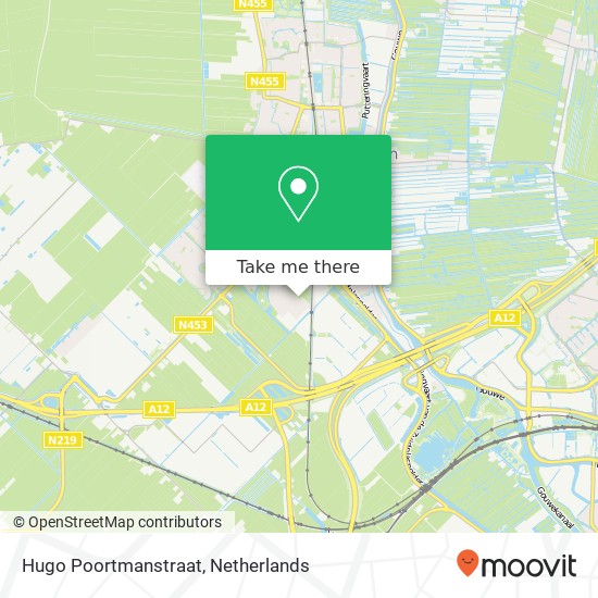 Hugo Poortmanstraat, Hugo Poortmanstraat, 2742 Waddinxveen, Nederland map