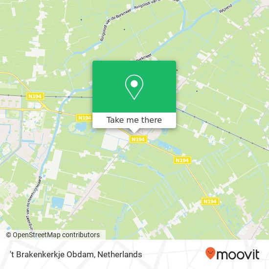 't Brakenkerkje Obdam, Dorpsstraat map